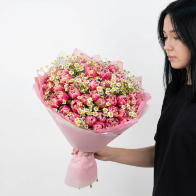 Bukiet Tulipany z rumiankiemPoczta Kwiatowa Warszawa