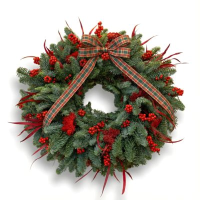 Wianek "Red Royale" przygotowany w czerwonej tonacji.Kwiaty Warszawa