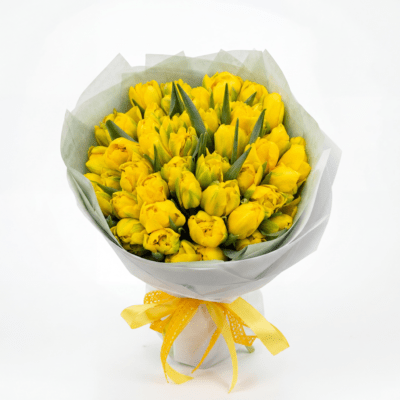 Bukiet z żółtych peoniowatych tulipanów.Kwiaty Warszawa